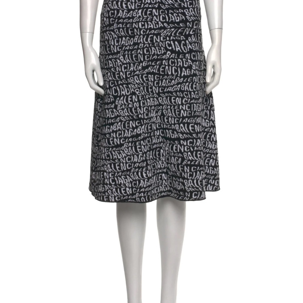 Balenciaga Monochrome Logo Midi Skirt